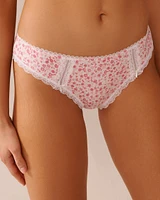 Cotton and Lace Detail Bikini Panty