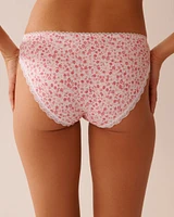 Cotton and Lace Detail Bikini Panty