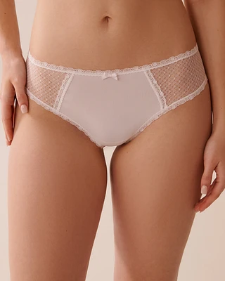 Culotte cheeky microfibre et détails en dentelle