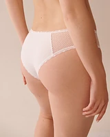 Culotte cheeky microfibre et détails en dentelle