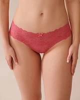 Culotte tanga dentelle à large bande de taille