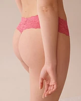 Culotte tanga dentelle à large bande de taille