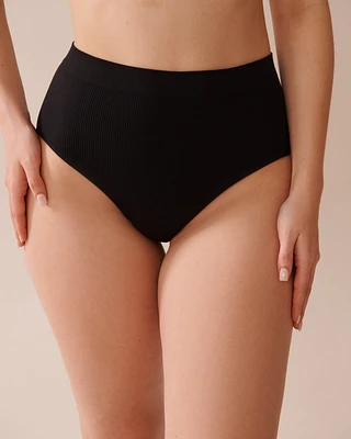 Seamless Fabric Ribbed High Waist Bikini Panty