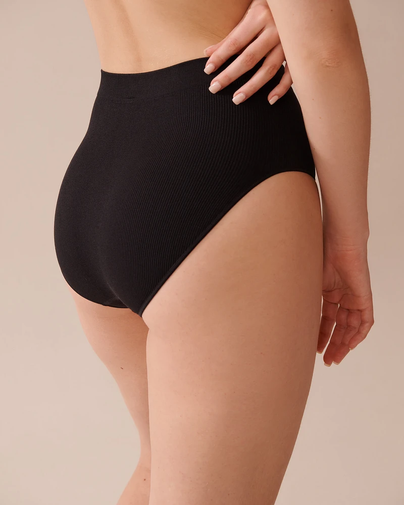 Seamless Fabric Ribbed High Waist Bikini Panty