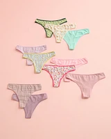 10-Pack Cotton Thong Panty