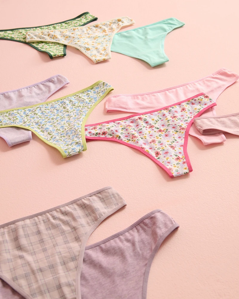10-Pack Cotton Thong Panty