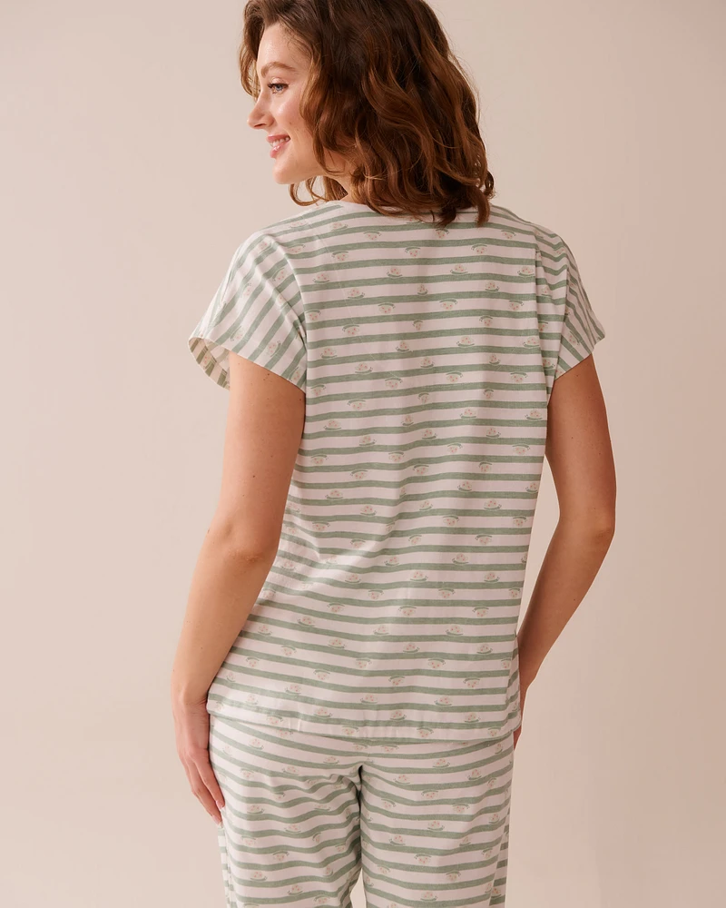 T-shirt en coton imprimé escargot