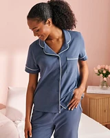 Cotton Short Sleeve Button-down Shirt