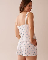 Crab Print Ribbed Cami