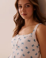 Crab Print Ribbed Cami