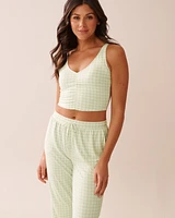 Gingham Print Super Soft Crop Cami