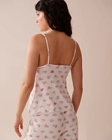 Snail Print Lace Trim Super Soft Cami