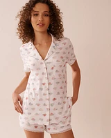 Snail Print Super Soft Button-down Shirt