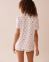 Snail Print Super Soft Button-down Shirt
