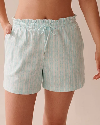 Short de pyjama en coton à rayures