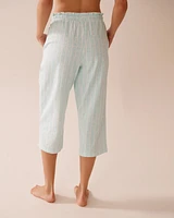 Capri de pyjama en coton à rayures