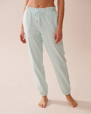 Pantalon de pyjama jogger en coton à rayures