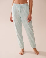 Pantalon de pyjama jogger en coton à rayures