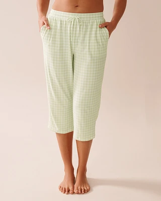 Gingham Print Super Soft Pajama Capris