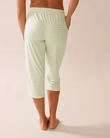 Gingham Print Super Soft Pajama Capris