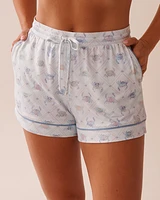 Crab Print Super Soft Pajama Shorts