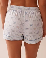 Crab Print Super Soft Pajama Shorts