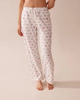 Snail Print Lace Trim Super Soft Pajama Pants