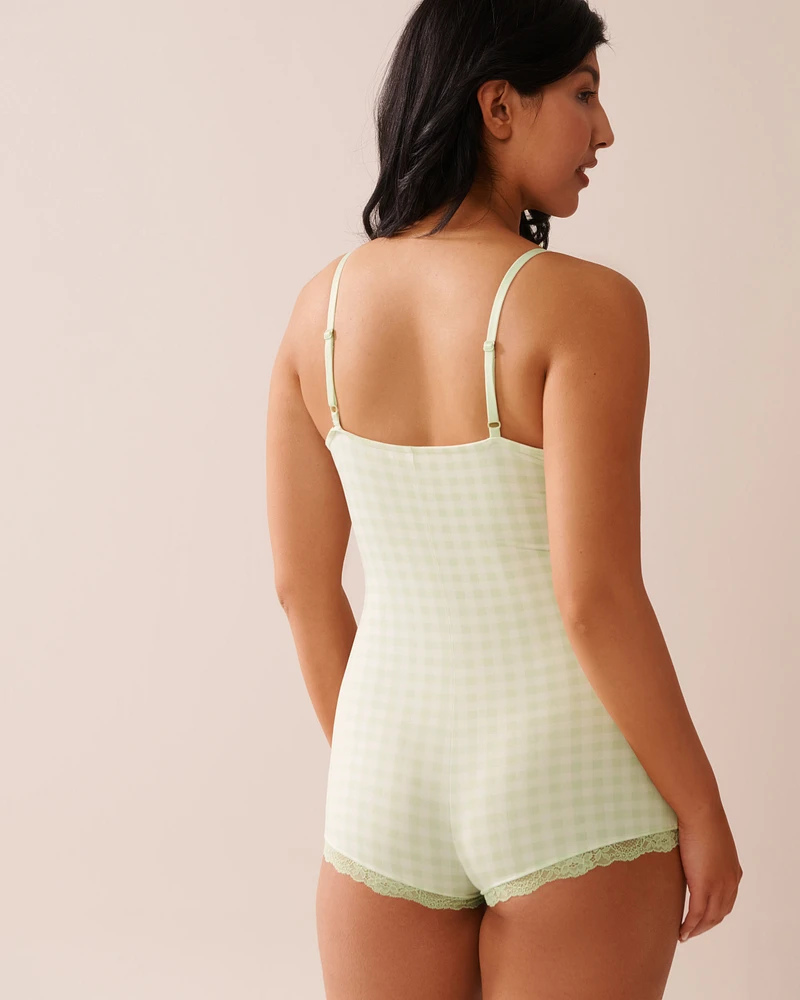 Gingham Print Super Soft Sleeveless Romper