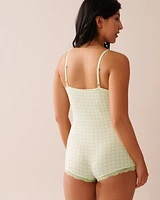 Gingham Print Super Soft Sleeveless Romper