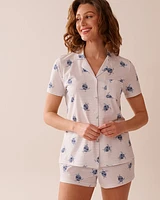 Turtle Print Shirt PJ Set