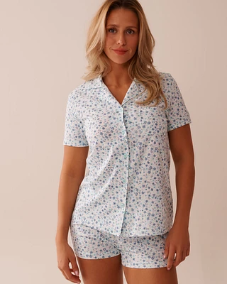 Ensemble pyjama imprimé à fleurs avec chemisier