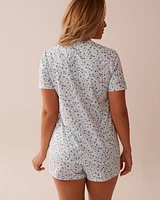Ensemble pyjama imprimé à fleurs avec chemisier