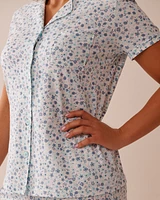 Ensemble pyjama imprimé à fleurs avec chemisier