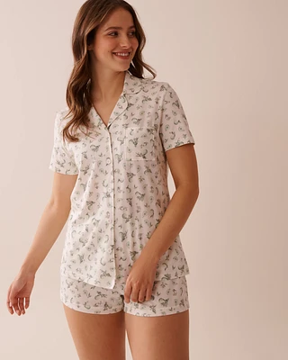 Pear Print Shirt PJ Set