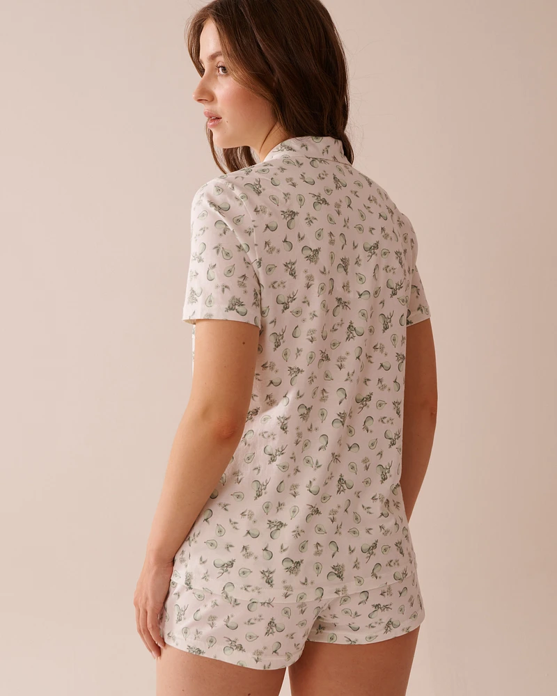 Pear Print Shirt PJ Set