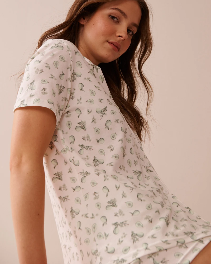 Pear Print Shirt PJ Set