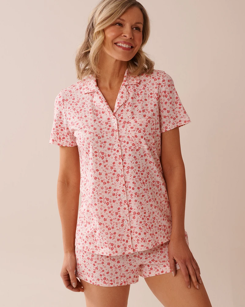 Ensemble pyjama imprimé à fleurs avec chemisier