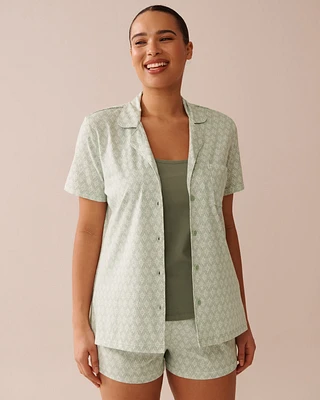 Geometric Print Shirt PJ Set