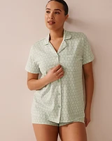 Geometric Print Shirt PJ Set