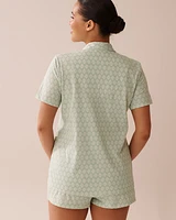 Geometric Print Shirt PJ Set