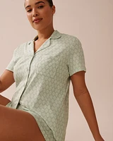 Geometric Print Shirt PJ Set