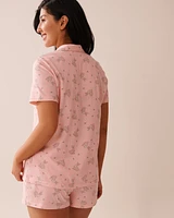 Rabbit Print Shirt PJ Set