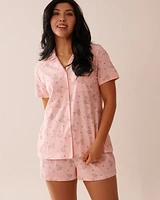 Rabbit Print Shirt PJ Set