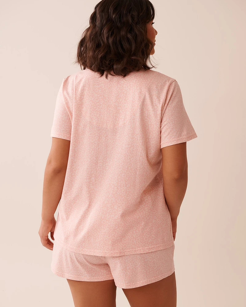 Leopard Print Shirt PJ Set