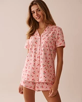 Cherry Print Shirt PJ Set