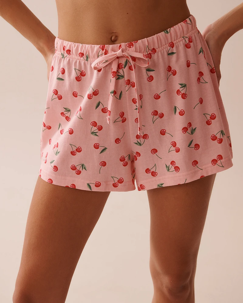 Ensemble pyjama imprimé cerise avec chemisier
