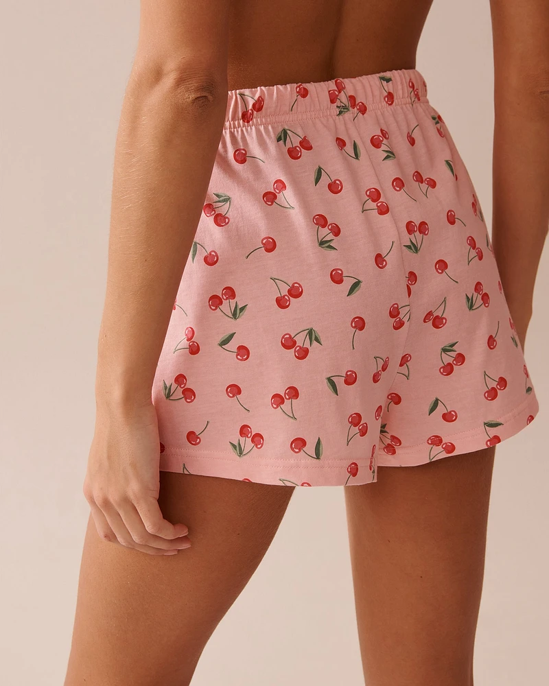 Ensemble pyjama imprimé cerise avec chemisier