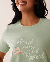 Chemise de nuit en coton imprimé escargot