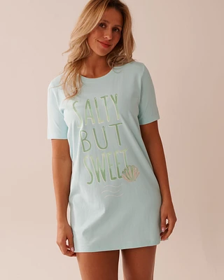 Chemise de nuit en coton imprimé coquillage