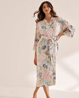 Kimono ultra doux imprimé fleurs aquarelle